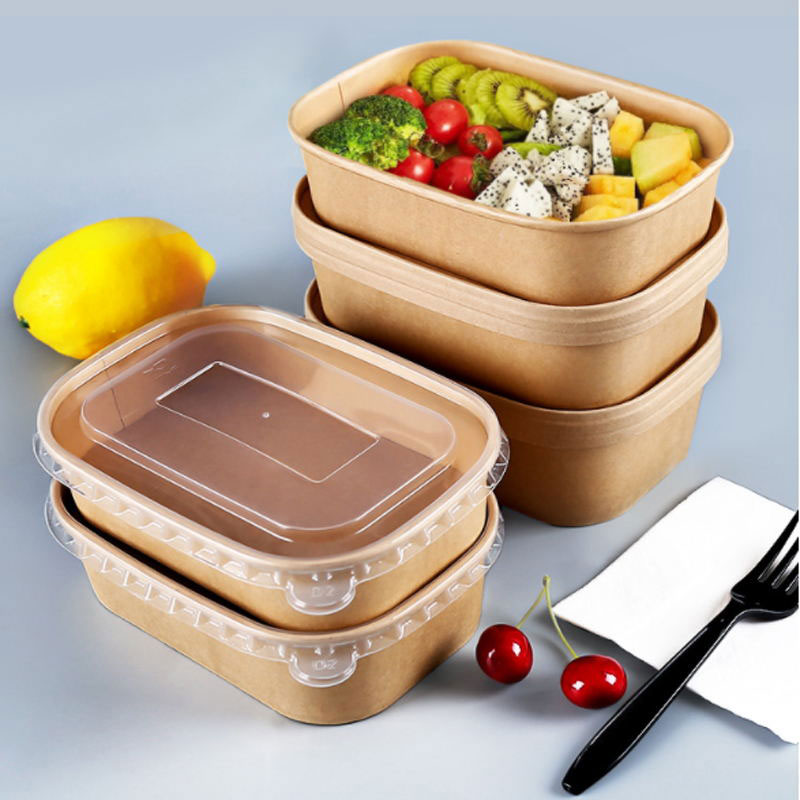 Bol de paper de rectangle kraft sense finestres